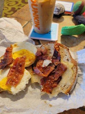 Sourdough breakfast sandwich Cold Brew