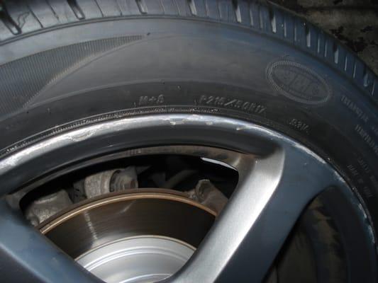 Look at my new rim damage they state is curb damage.  Its on the left side and I have never damaged any of my rims