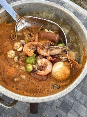 Our shrimp we got in a shrimp boil.