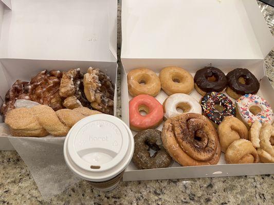 Donuts and to go coffee