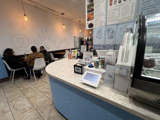 Front counter and some seating