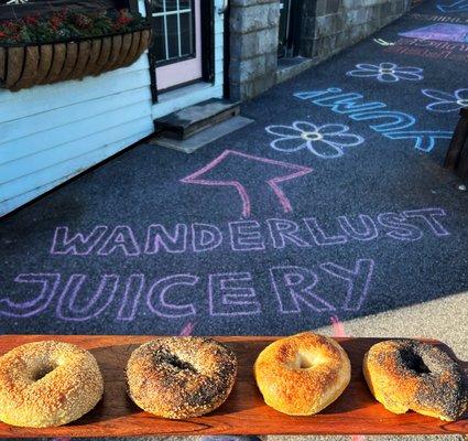 BAGELS! So good. NEW: Traditional bagels and gluten-free bagels available at Wanderlust.