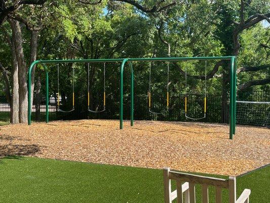 Swings on the playground.