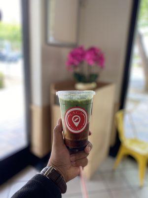 Dirty Matcha - drip coffee, matcha, milk | $5.70