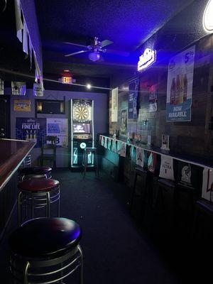 Bar area and dart machine