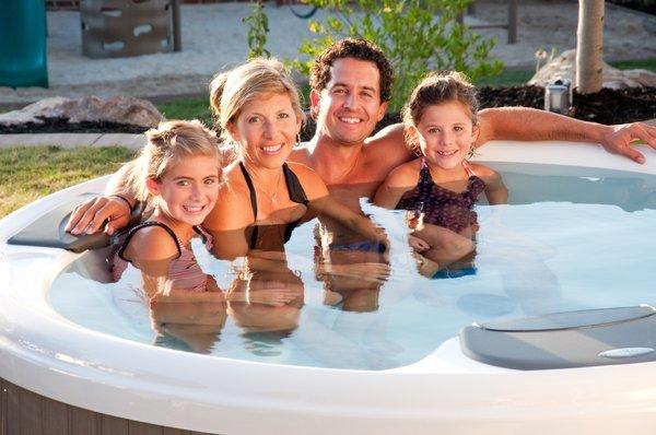 Bullfrog Spas/Hot tubs are enjoyed by the whole family!