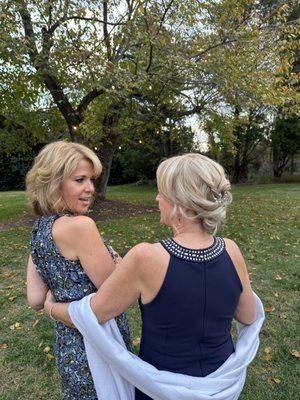 Her face is adorable, too- but here's the best angle of my sister's updo! And my fun curls!