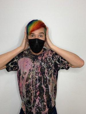 Rainbow! New cut and color for Matthew Lush!