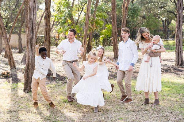 Mike's family having fun dancing