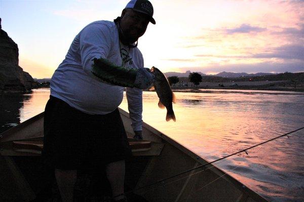 Smallmouth Bass right at sunrise