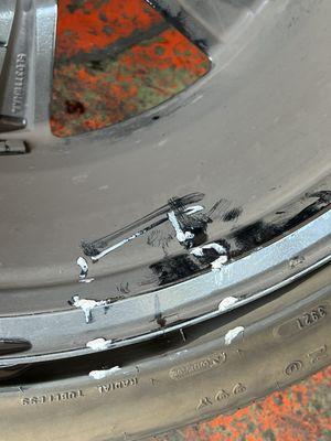 Before: Cracked rim