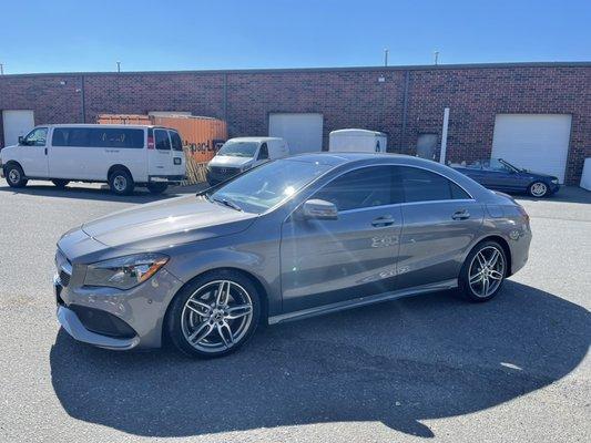 Cla Mercedes tinted in 15%.                                               We offer Car wraps and Chrome deletes.