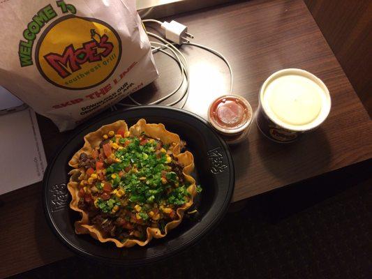 Taco salad and queso.