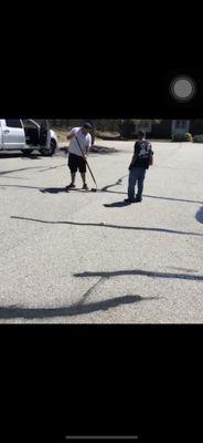 We do commercial crack filling for parking lots plaza's and much more