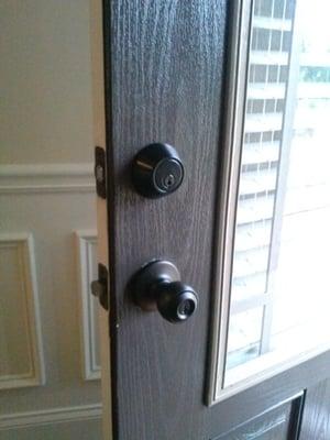 new deadbolt and knob installed