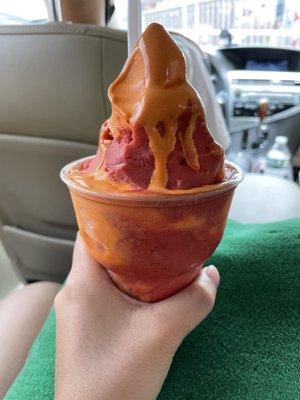 Cherry Gelati with Creamsicle Soft Serve