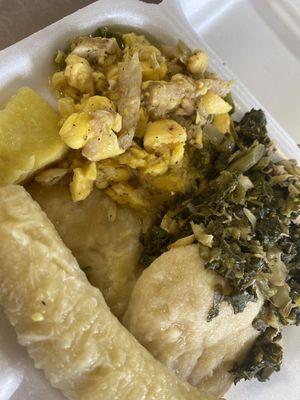 Ackee and Saltfish, callaloo and ground provisions!