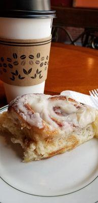 Cinnamon roll with my caramel latte