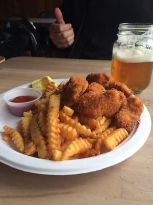 Halibut and chips with Alaska Brewing IPA