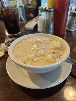 Clam chowder soup.