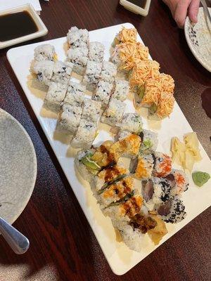 Here is some sushi that I ordered with a group