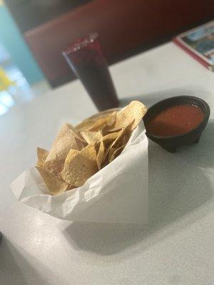 Complimentary chips and salsa.