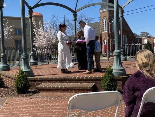 Early spring under gazebo