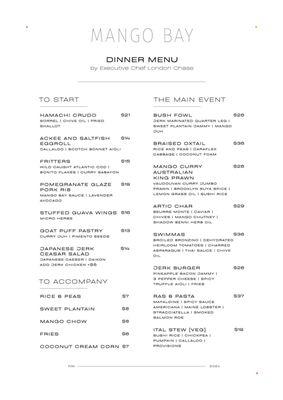 Dinner Menu