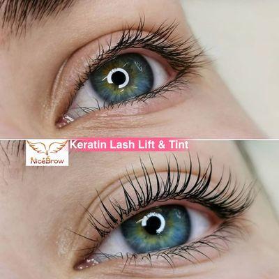 Keratin lash lift with tint