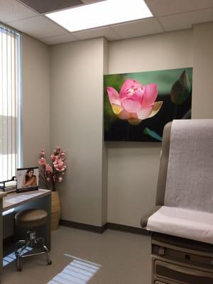 Our beautiful flower-themed exam room!