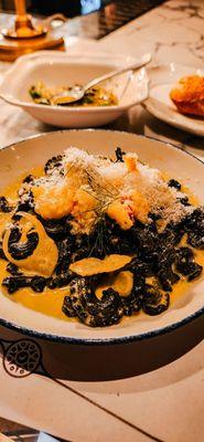 Lobster squid ink pasta