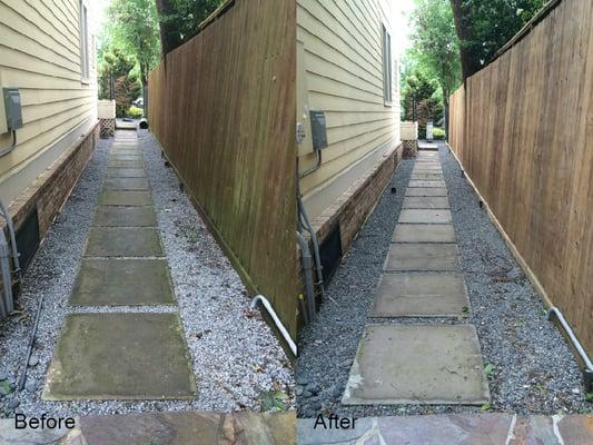 Pressure washed walkway