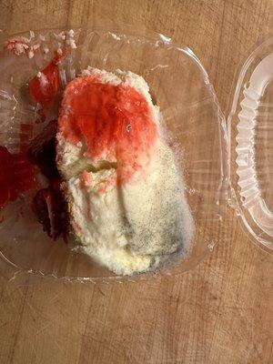 Moldy delivery cheesecake