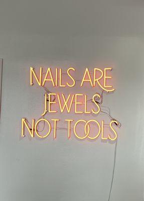 I love this neon sign in the salon!