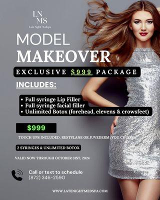 Model makeover exclusive unbeatable packaged deal