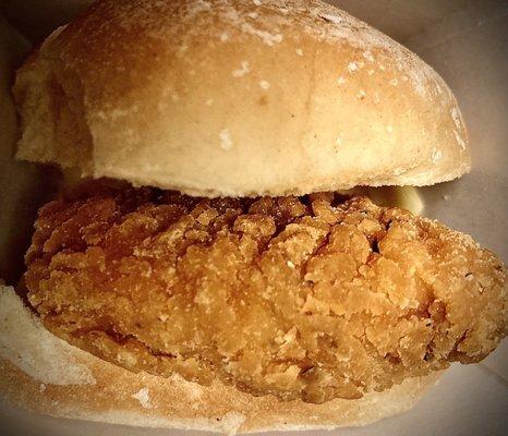 Crispy chicken slider.