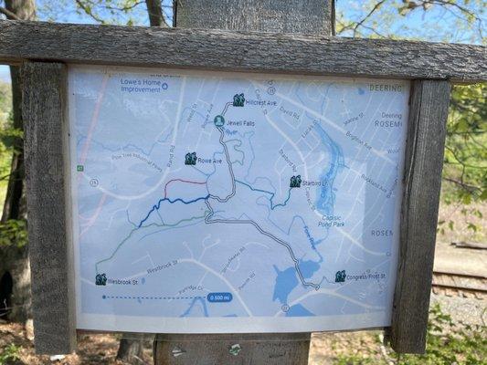 The hiking trail map