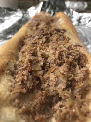 The Liberty Bell (steak and cheese) with onions and mayo