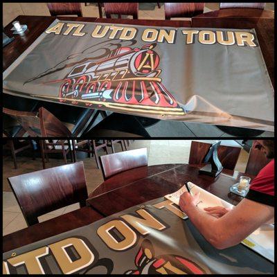 Atlanta United FC banner is n the road at Sporting KC