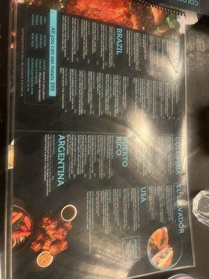 Only part of the menu