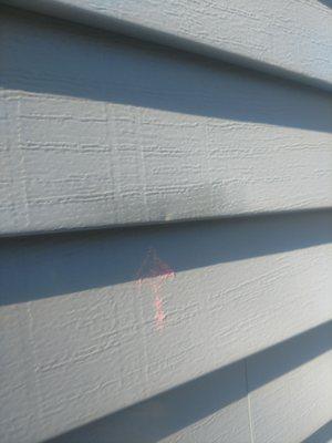 Your looking at aluminum siding compromised by hail