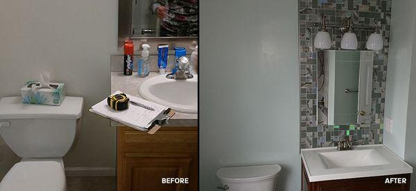 Meriden bathroom before and after