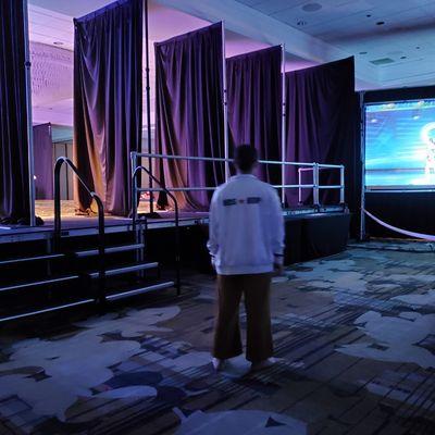 Nuvo competition 2022 backstage, a dancer prepares to compete