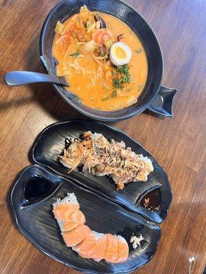 Spicy Koji Ramen + Jumbo Shrimp Roll + Alaska Roll