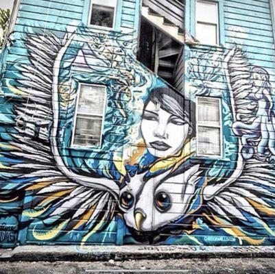 Guardian Clarion Alley SF, 2016 mural by Chris Granillo.
Commissioned by Cuba 1 and Ironlak paint