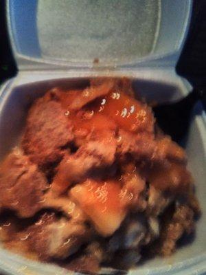 Peach cobbler to go