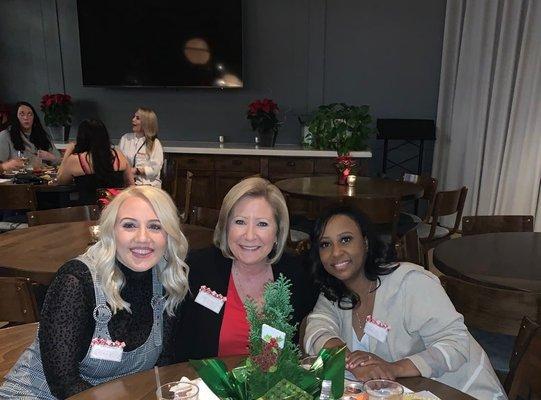 2019 Annual Christmas Party From left to right: Sherica Jensen - HR Coordinator, Gloria Rogers - HR Manager, Anisa Joice - District Manager