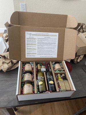 The Foodie Frenzy Gourmet Gift Box in holiday wrapping