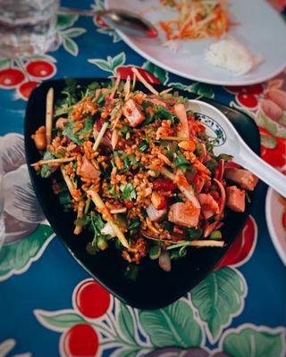 Nam khao tod (crispy rice salad) / $16