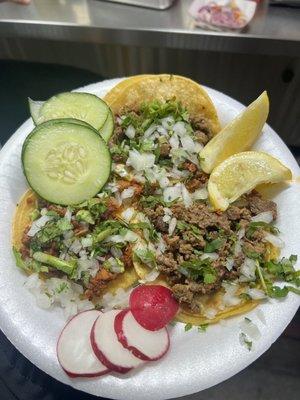 Asada taco, pastor taco